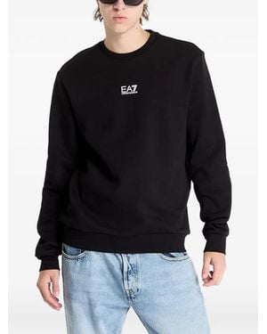 EA7 Logo-Print Jumper - Black