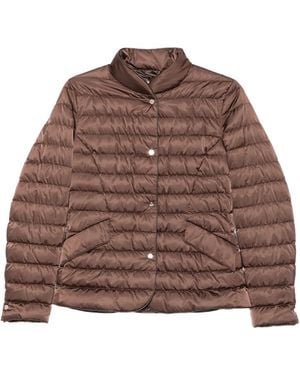Herno Quilted High-Neck Coat - Brown
