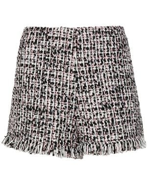 Self-Portrait Fringed Boucle Short - Black