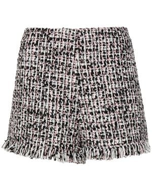 Self-Portrait Fringed Boucle Short - Black