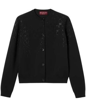 Gucci Verzierter Cardigan Mit Rundem Ausschnitt - Schwarz