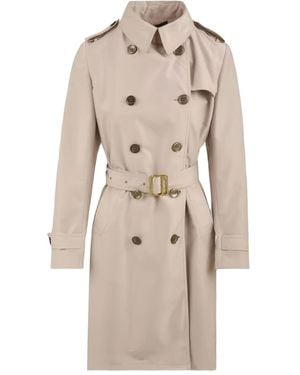 Moorer Belted Double-Breasted Trench Coat - Natural