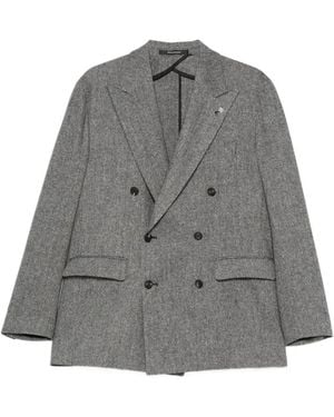 Tagliatore Blazer Croisé À Motif De Chevrons - Grey