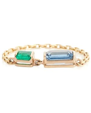 Yi Collection 18K Topaz And Emerald Chain Ring - White