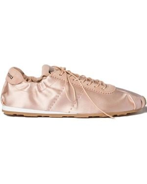 Miu Miu Plume Satin Trainers - Pink