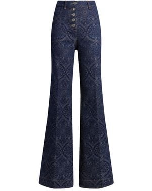 Etro Jeans Con Stampa Paisley Jacquard - Blu