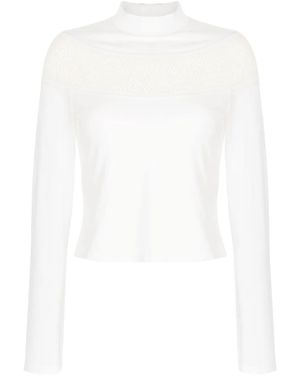 PONDER.ER Camiseta de ganchillo - Blanco