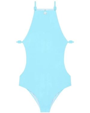 Courreges One-Piece Swimsuit With Cut-Out Detail - Blue