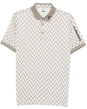 J.Lindeberg Tour Poloshirt Mit Tech-Print - Weiß