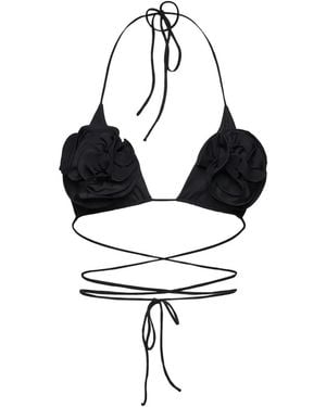 Magda Butrym Top De Bikini Con Aplique Floral - Blanco