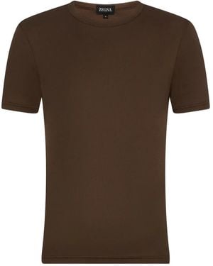 ZEGNA リブ Tシャツ - ブラウン