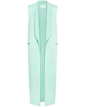 Genny Shawl-Collar Sleeveless Coat - Green