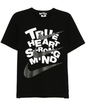 COMME DES GARÇON BLACK X Nike Slogan-Print T-Shirt - Black