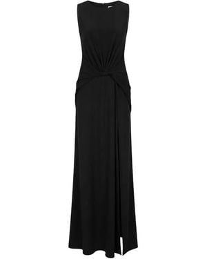 Gemy Maalouf Draped Knot Waist Maxi Dress - Black