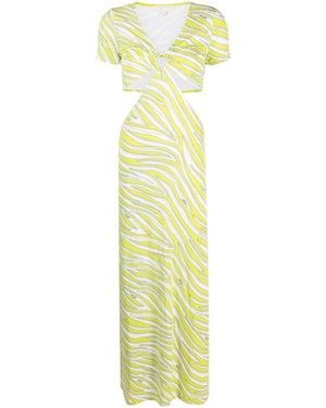 MICHAEL Michael Kors Zebra-Print Cut-Out Maxi Dress - Metallic