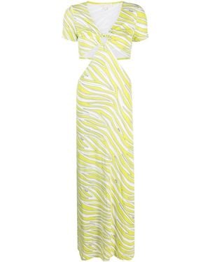 MICHAEL Michael Kors Zebra-Print Cut-Out Maxi Dress - Metallic
