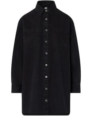 Liu Jo Short Denim Dress With Embroidery - Black