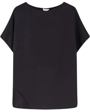 Vince Satin-Finish Short-Sleeve Top - Black