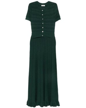 Sandro Abito Midi Con Ruches - Verde