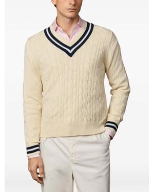 Hackett Cable-Knit Cricket Sweater - Natural