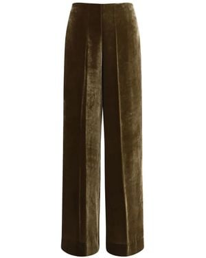 P.A.R.O.S.H. Velvet Wide-Leg Pants - Green