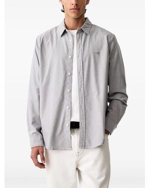 Levi's Logo-Embroidered Button-Down Shirt - Gray