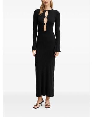 Bardot Nautico Cut-Out Ribbed Maxi Dress - Black