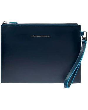 Piquadro Pochette À Plaque Logo - Blue