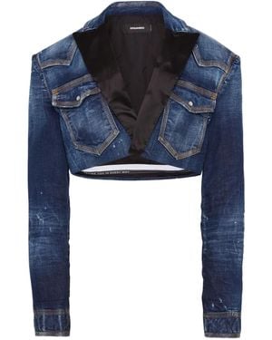 DSquared² Cropped-Jacke Aus Denim - Blau