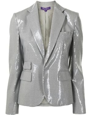 Ralph Lauren Single Breasted Sequin Blazer - Grey