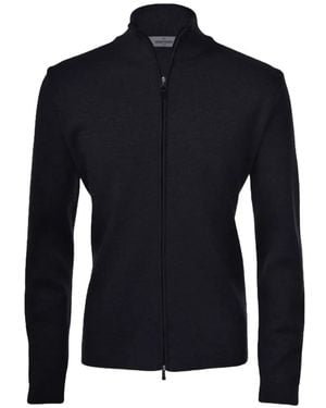 Fileria Zip-Up High-Neck Cardigan - Blue