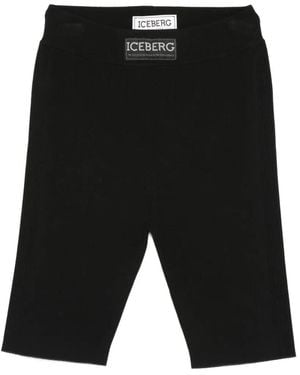 Iceberg Logo-Patch Shorts - Black