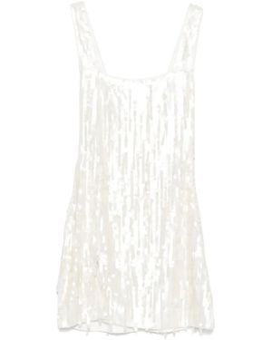 STAUD Le Sable Sequin-Embellished Mini Dress - White