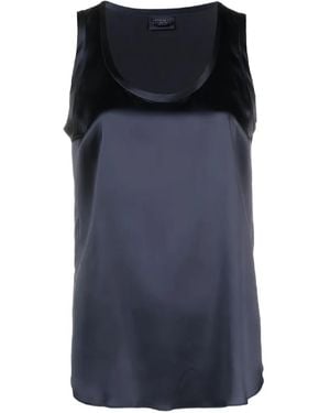 Brunello Cucinelli Satin-Finish Tank Top - Blue