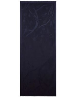 Etro Silk-And-Wool Jacquard Scarf With Tone-On-Tone Charm Motif - Blue
