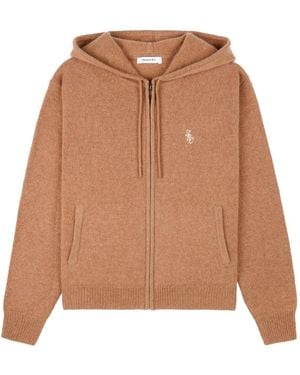 Sporty & Rich Embroidered Hooded Top - Brown