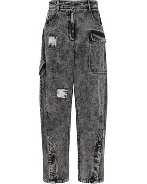 Hui Milano Vaqueros con bolsillos rasgados - Gris