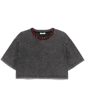 Sandro ビーズディテール Tシャツ - ブラック