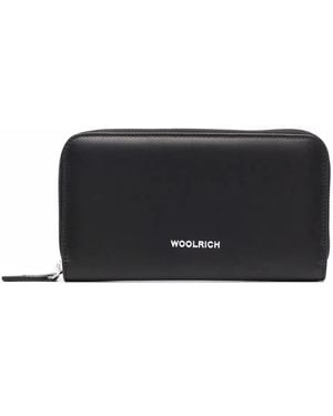 Woolrich Logo-Print Zip-Around Wallet - Black