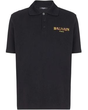Balmain Poo con ricamo bamain vintage in cotone - Nero