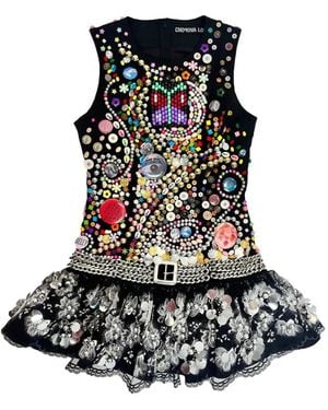 Chopova Lowena Skyhawk Beaded Embellished Dress - Black