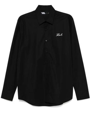KARL LAGERFELD Logo-Print Shirt - Black