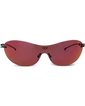 DIESEL Iconic Rimless Shield Sunglasses - Red