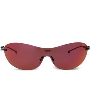 DIESEL Iconic リムレス シールドサングラス - レッド