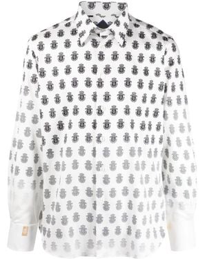 Billionaire Monogram-Print Shirt - White