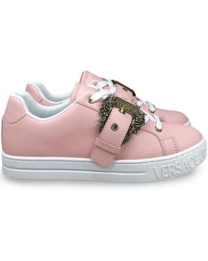 Versace Jeans Couture Baroque-Buckle Trainers - Pink