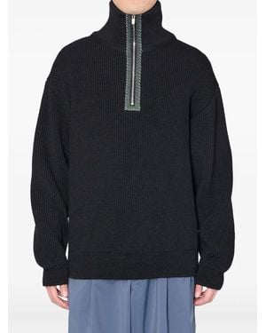 Kolor Maglione A Coste Con Zip - Blu