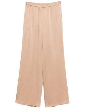 Antonelli Pantalon Palazzo À Taille Élastiquée - Natural