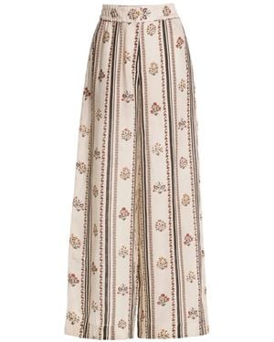Agua Bendita Tota Ande Floral Print Trousers - White