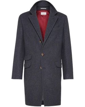 Brunello Cucinelli Cashmere Coat - Blue